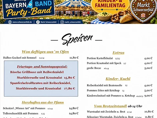 Speisen Schwarzenfelder Kirwa 2026